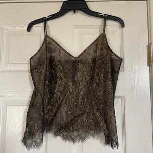 BCBG gold lace tank